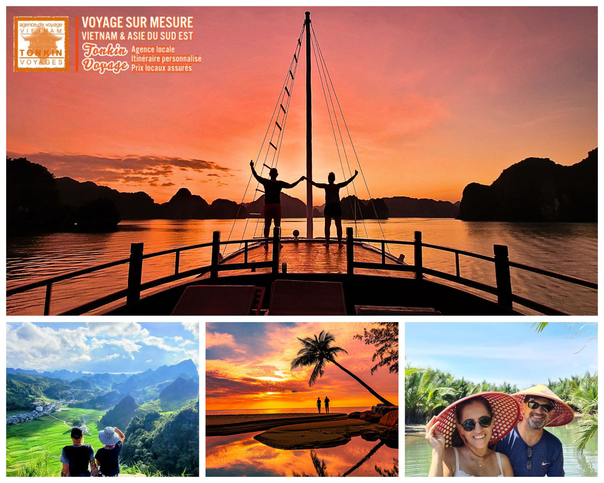 Anniversaire de mariage au Vietnam Voyage priv&eacute; sur mesure avec l'agence locale Tonkin Voyage
